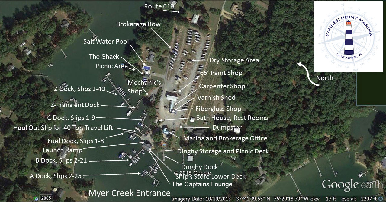 Yankee Point Marina facilities map